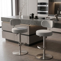 Tabourets de bar modernes pour îlot de cuisine, chaise de comptoir minimaliste nordique en tissu, pivotante et réglable en hauteur pour café, pub, restaurant