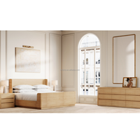 Lit de luxe en bois massif de style américain, lit plateforme avec panneaux, vente chaude, lit queen et king size, mobilier de chambre à coucher