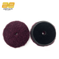Tampon de polissage en laine marron Sumeite 5 pouces 100 % laine pour polisseuse double action à bord biseauté à angle droit pour polissage automobile