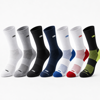 Chaussettes de sport d'hiver personnalisées de qualité pour jeunes et hommes, 100 % coton, à compression, avec logo sur le revers et le bas, idéales pour la course, le cyclisme et la gym