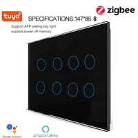 Interruptor inteligente Zigbee 6/8/10 Gang-Requiere cable neutro-Personalización de retroiluminación LED-Memoria de corte de energía