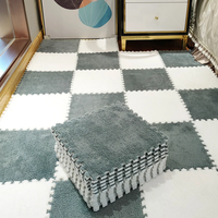 Tapis de puzzle en peluche Tapis de salon EVA Assemblage gratuit Tapis de jeu doux et chaud Tapis de sol 30*30*1cm