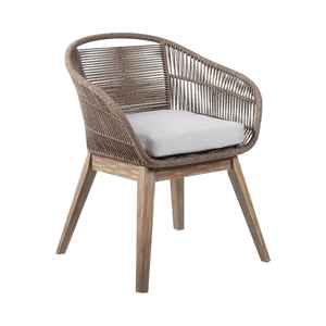 <span class=keywords><strong>Armen</strong></span> Living Tutti Frutti, silla de comedor moderna, luz de madera de eucalipto, cuerda de trufa, cojín gris duradero para Villa, sala de estar - Product Image 6