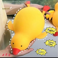 JUANLUAN Jouet à presser en caoutchouc extra-large en forme de canard – Anti-stress et décompression pour adultes et enfants – Rebond lent – Design jaune