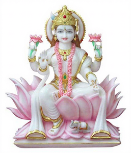 Sculpture religieuse en marbre poli antique de Laxmi Maa - Product Image 1