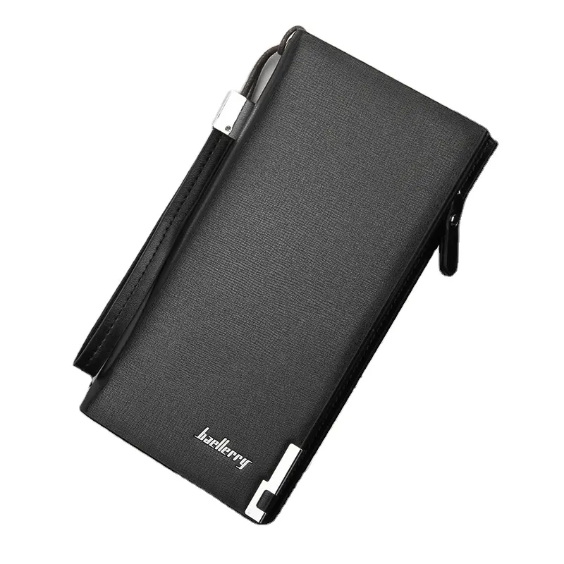 2022 длинный кожаный кошелек с защитой от кражи, многофункциональный вертикальный кошелек на молнии с модной пряжкой, кошелек для нескольких карт для мужчин