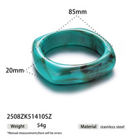 Coloré Chunky Irrégulier Résine Bracelets Carré Cercle Acrylique Géométrique Bracelets Femmes Bohême Minimaliste Bracelet