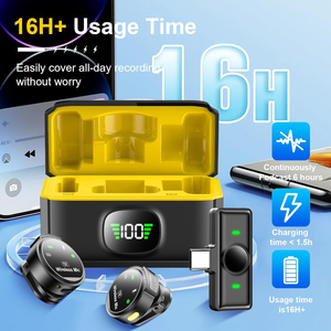 Micrófono Dinámico Inalámbrico Compatible con USB-C <span class=keywords><strong>para</strong></span> iPhone 16/15/Android/<span class=keywords><strong>PC</strong></span>/Portátil Micrófono de Solapa <span class=keywords><strong>Mini</strong></span> de 48 KHz/24 Bits con Alcance de 150 Pies - Product Image 2