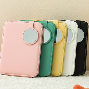 Zonyin Chất Lượng Cao Có Thể Gập Lại PU Da Trang Điểm Gương Biểu Tượng Tùy Chỉnh Ngoài Trời Du Lịch Di Động Gương Với 10X Magnifying Gương - Product Image 3