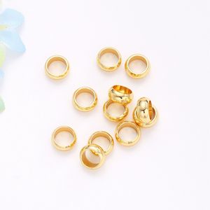 Perles d'abaque rondes de 6mm de diamètre extérieur, trou de 4.2mm, couleur or, pour la fabrication de bijoux, composants de bracelets et de colliers - Product Image 4