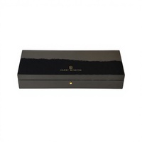 Boîte à bijoux en bois finition piano noir, doublure en velours, insert en mousse, logo personnalisé, quincaillerie métallique pour le rangement de diamants et l'affichage en magasin