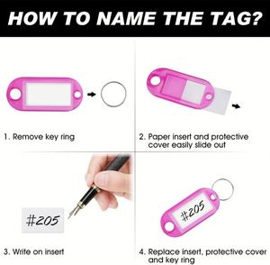 Key <b>Tags</b> Plastic 10 Assorted Colours Identifiers Name and Labels Adapt to Drive Keys Pets Bags <b>Clothes</b> Racks Promotion - Product Image 4