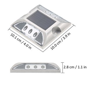Luces Solares para Jardín y Camino, Cuadradas, Reflectantes, Impermeables IP68, con LED RGB Blanco Cálido, Batería, Panel Solar de Aluminio, Tipo Ojo de Gato - Product Image 6