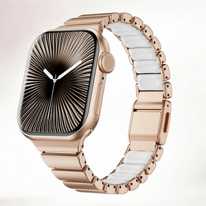 Bracelet en acier inoxydable de luxe pour Apple Watch Ultra 2 Series 10 11, bracelet magnétique en silicone tendance pour femmes, iWatch 38 mm-49 mm - Product Image 6