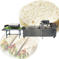 Machine automatique de fabrication de pain plat, ligne de production de tortillas, en acier inoxydable, avec alimentation, division, pressage, cuisson et refroidissement de la pâte