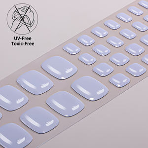 Bandes de gel pour ongles de couleur unie, adhésif complet, imperméable, gel pour ongles de pied semi-durci coréen, enveloppes d'art pour ongles, <span class=keywords><strong>lampe</strong></span> UV nécessaire, autocollants pour ongles - Product Image 6