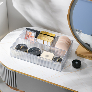 High Quality Stackable Transparent <strong>Plastic</strong> Stripe <strong>Storage</strong> Boxes <strong>Drawer</strong> Organizers - Product Image 2