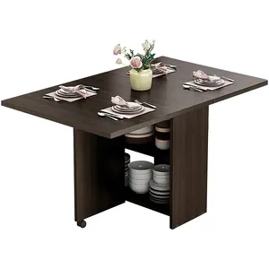 折叠厨房餐桌现代餐桌可折叠功能餐厅节省空间