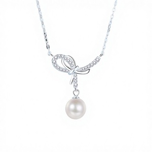 Elegant 8mm Shell Pearl Butterfly Design Pendant Necklace Women S925 Silver Jewelry Trendy <b>Gift</b> Moissanite - Product Image 4