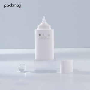 Botella plana de PE de 30ml/50g con boquilla puntiaguda a presión - para protector solar, prebase, crema de manos y loción - envase cosmético recargable - Product Image 3
