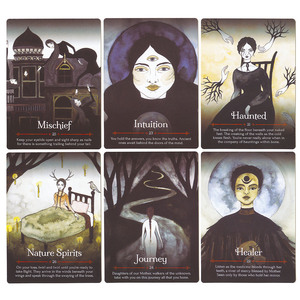 Saison des Sorcières : Cartes <span class=keywords><strong>Oracle</strong></span>, 44 cartes de divination mystérieuses, <span class=keywords><strong>magie</strong></span> d'Halloween et cartes de collaboration avec les morts - Product Image 5