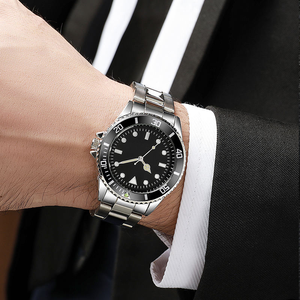 Reloj de cuarzo de lujo con logotipo personalizado para hombre, pulsera de negocios de moda con cristal de zafiro, reloj personalizado con ventana de acero inoxidable - Product Image 4