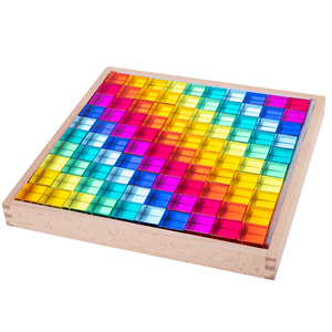 Factory Direct Selling Colorful 100 Pieces of <b>Acrylic</b> Stacking Toy <b>Blocks</b> Cube Toys Worn Creative Early Education Toys - Product Image 1