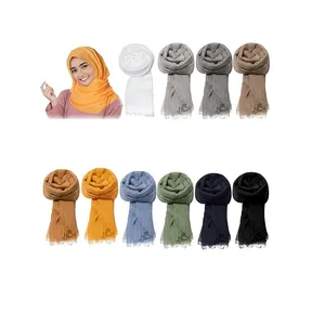 Fashion Headscarf Fabric 100% Fabric Polyester Voile 100% Polyester Voile Pure Polyester Voile Staining Technique