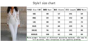 Bộ Áo Liền Quần Nữ Quần Yếm Ren Dự Tiệc Bộ Đồ Liền Thân Màu Trắng Quần Dài Cổ Chữ V Tay Dài Trang Phục Xuân Thu Thanh Lịch Y2k Work 10 - Product Image 2