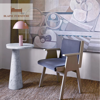 Table basse de salon moderne de luxe en bois avec plateau en marbre noir de haute qualité, taille personnalisée, BLAINE