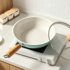 Sartén de Hierro con Revestimiento Cerámico Azul de Grado Alimenticio FLEY, Sartén Plana Antiadherente, Sartén Universal para Cocinar, Utensilios de Cocina al por Mayor - Product Image 2