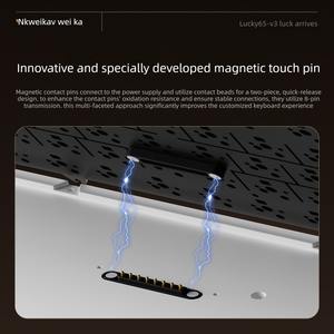 Weikav คีย์บอร์ดอลูมิเนียม CNC V3 Lucky65ไร้สาย3โหมดปะเก็นสลับร้อน RGB backlit รองรับ <span class=keywords><strong>qmk</strong></span>/via - Product Image 4