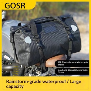 Sac de selle arrière imperméable pour moto, grande capacité, en cuir synthétique microfibre, sans fermeture, pour moto - Product Image 4
