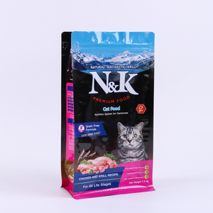 Tùy chỉnh in đáy phẳng thức ăn vật nuôi đứng lên túi với kéo dây kéo túi cho 1.5kg 2kg mèo thực phẩm chó vật nuôi bao bì thực phẩm - Product Image 3