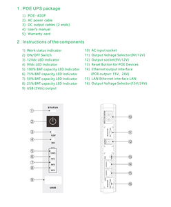 Mini UPS SKE DC POE de 9V a 24V, Nano UPS de 1.5A 12V y 1A 15V para Cámaras CCTV, Fuente de Alimentación Ininterrumpida - Product Image 6