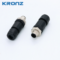 Connecteur à vis IP67 mâle 4 broches à code A KRONZ M12 en alliage et ABS, prise de sortie double câble industrielle, séparateur en Y