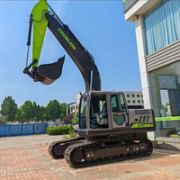 Excavatrice sur chenilles ZE215G pour travaux ferroviaires/routiers, capacité de la benne de 1,1 m³, hydraulique Kawasaki, boîte de vitesses Cummins B7