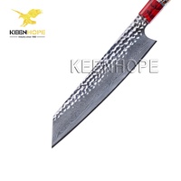 KEENHOPE Fabriqué à la main en acier damas 89 couches VG10 8Inch Kiritsuke Epoxy Resin Bague en argent 925 Woolystone USA Desert Ironwood