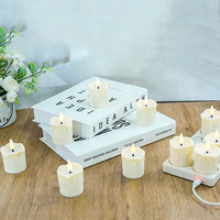 Bougie à flamme 3D réaliste télécommandée, rechargeable par USB, en plastique, pour mariages, Halloween, Pâques et Ramadan, décoration de la maison