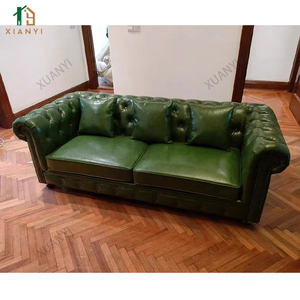 Sofá de Cuero Individual de Estilo Retro con Tres Asientos, Diseño Multifuncional para Sala de Estar de Apartamento - Product Image 5