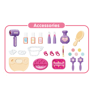 Sac à main <span class=keywords><strong>arc</strong></span>-<span class=keywords><strong>en</strong></span>-<span class=keywords><strong>ciel</strong></span> rose 2 <span class=keywords><strong>en</strong></span> 1 pour fille, jouet de coiffeuse avec lumière et musique - Product Image 2