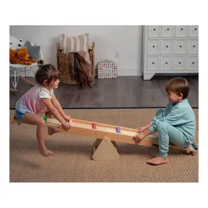 蒙特梭利跷跷板木制平衡木华尔道夫灵感健身房设备家庭游乐场室内游戏彩虹跷跷板
