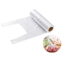 Vente en gros Sacs en plastique transparents pour légumes de supermarché Sacs en plastique transparent avec poignée en rouleau pour exposition sur le stockage des aliments