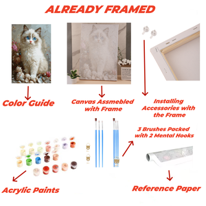Peinture HJ prête à être expédiée, personnages de dessins animés, peinture acrylique DIY par numéros, 35*35cm, kit sur toile encadrée - Product Image 5
