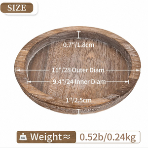 Plateau de rangement moderne en bois massif, biseauté, écologique, couleur brûlée, multifonctionnel, portable, porte-bougie, cuisine, salle de bain, bureau - Product Image 3