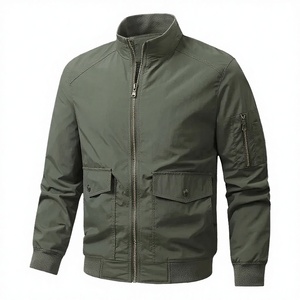 Men's High Quality Bomber <b>Jacket</b> Windproof Waterproof Collar Multi-Pocket Zipper Closure Front Logo Breathable Canvas Winter - Product Image 1