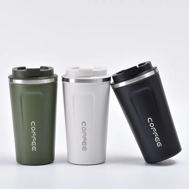 2023 neuer edelstahl-Reisetassen-Kaffeebecher individuelles Logo Kaffeebecher mit Überlaufschutzdeckel