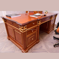 Dadirector personnalisé modèle 1133 bureau exécutif royal antique européen fait à la main en bois massif sculpture bureau design traditionnel