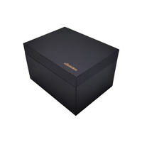 Boîte à maquillage en carton rigide écologique de luxe personnalisée, finition satinée noire, doublure UV Advantage, miroir, finition mate, dorure à chaud, crème pour le visage