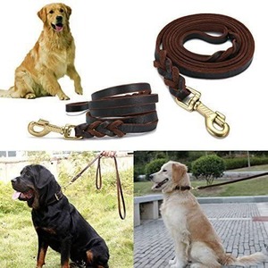 Correa de Cuero Genuino Trenzado de Primera Capa para Perros Medianos y Grandes, No Retráctil, para Malinois y Pastor Alemán - Product Image 4